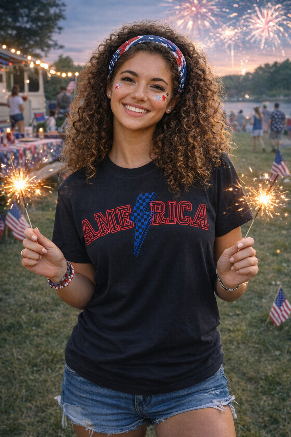 America Lightning Bolt 4th of July T-shirt