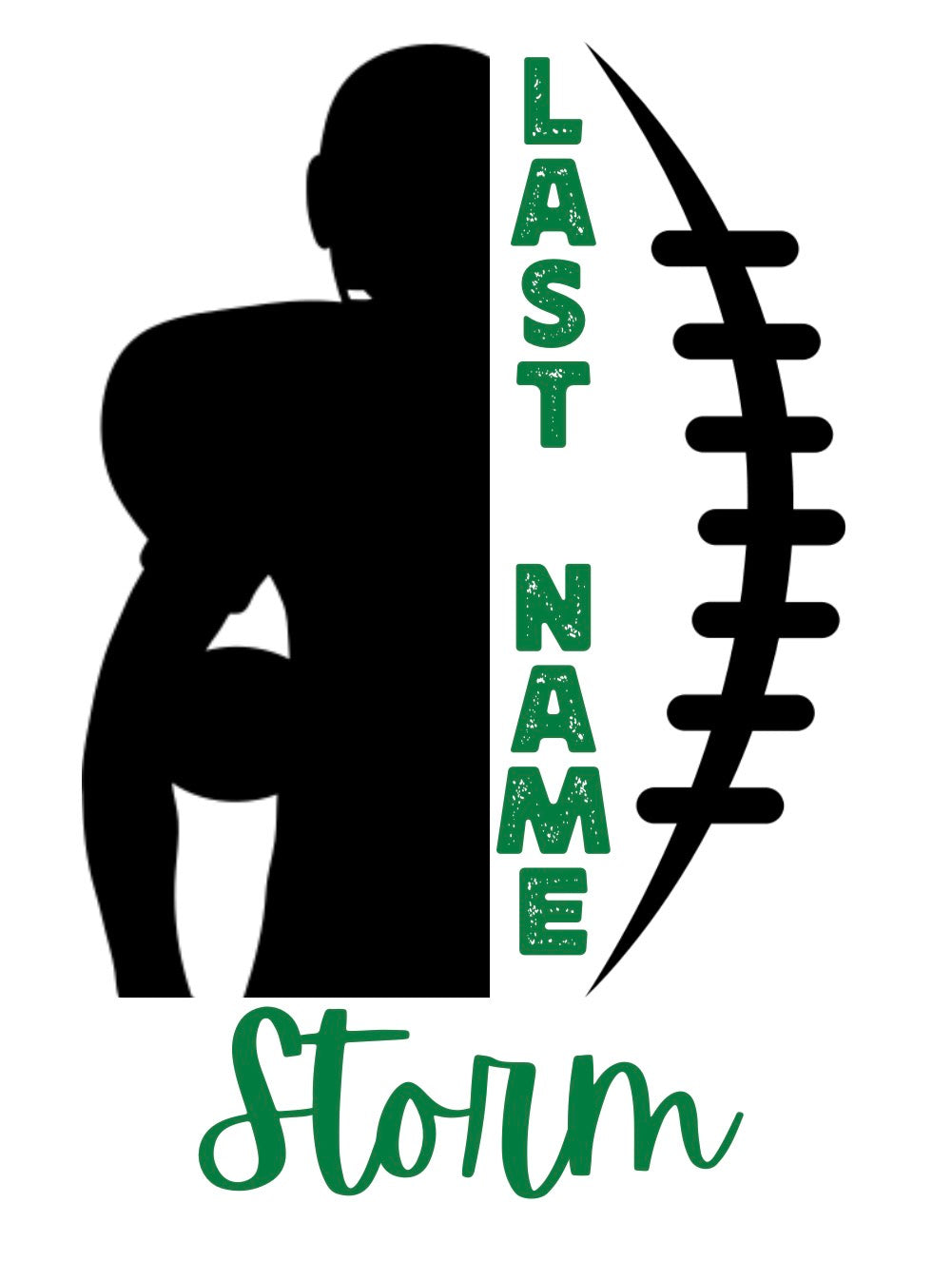 Custom Sports Number & 1/2 & 1/2 Sport-Last Name on back