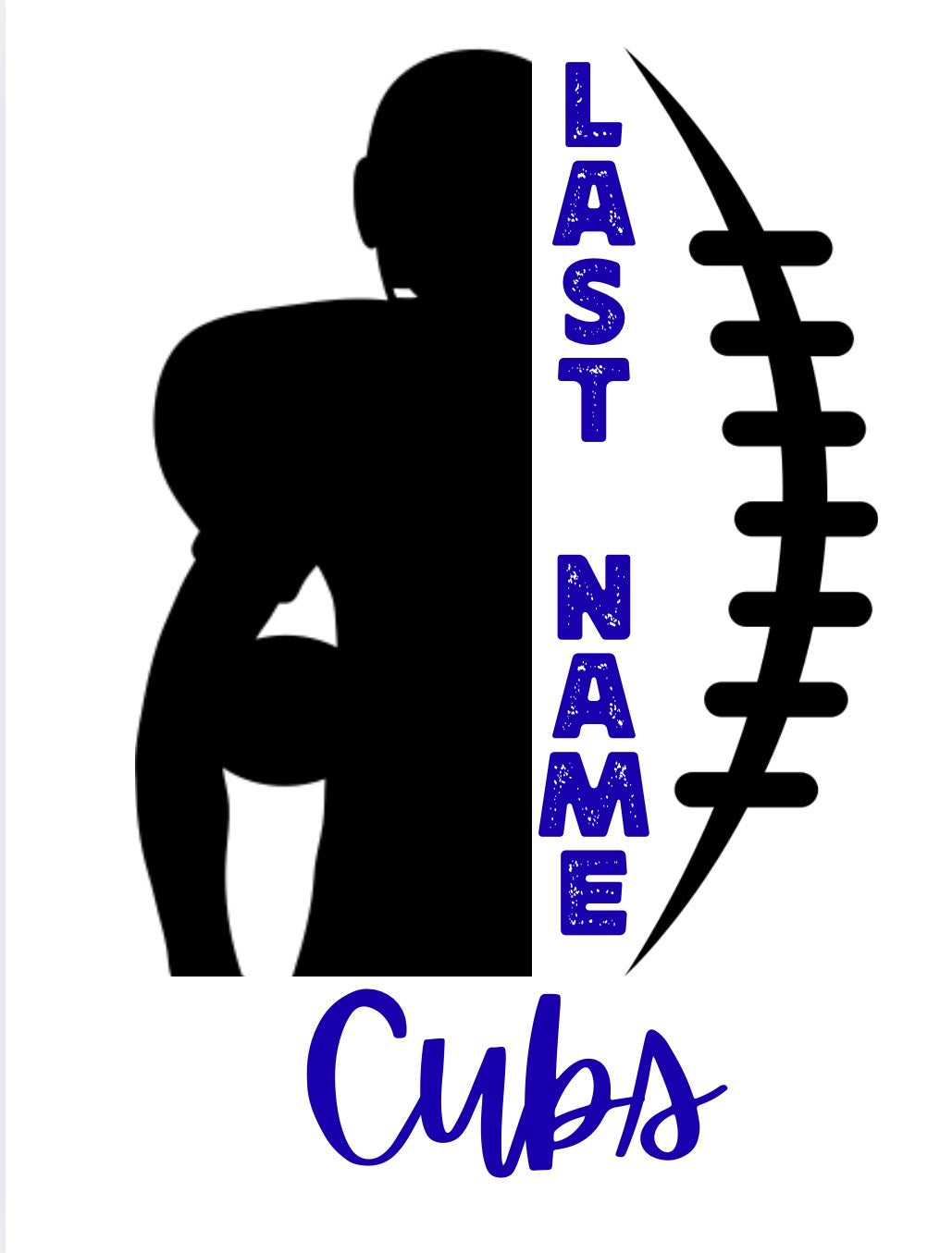Custom Sports Number & 1/2 & 1/2 Sport-Last Name on back