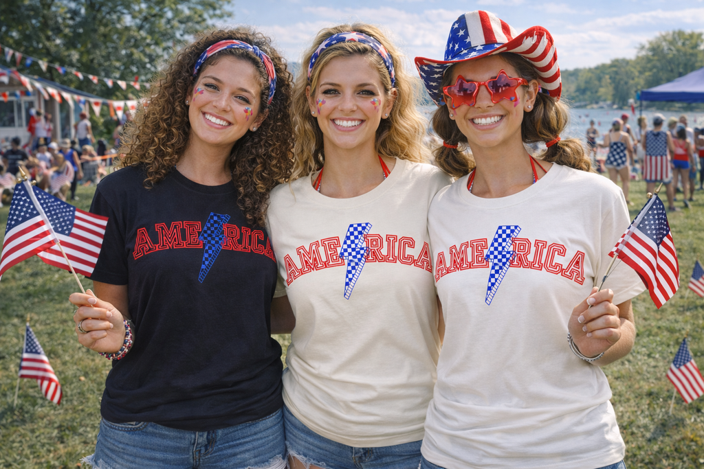 America Lightning Bolt 4th of July T-shirt