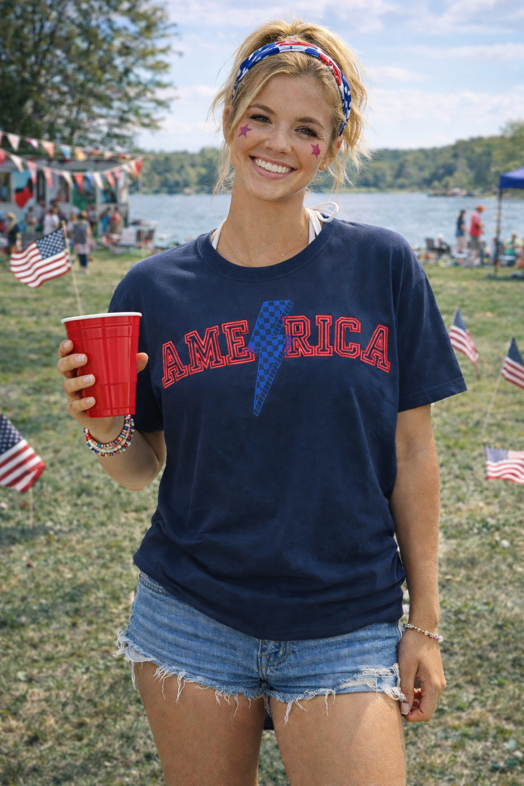 America Lightning Bolt 4th of July T-shirt