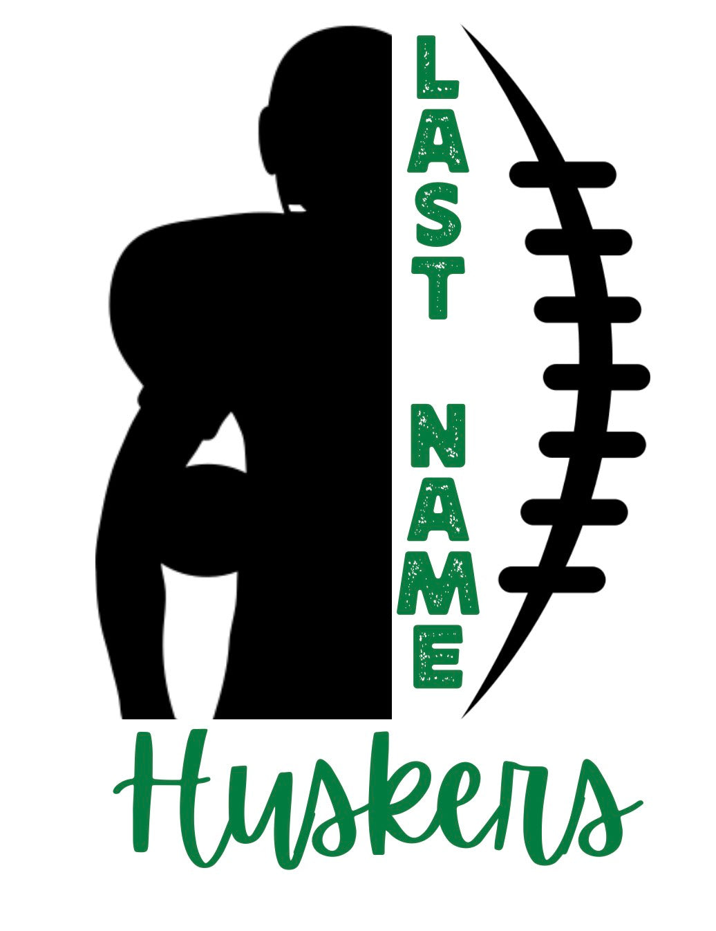 Custom Sports Number & 1/2 & 1/2 Sport-Last Name on back