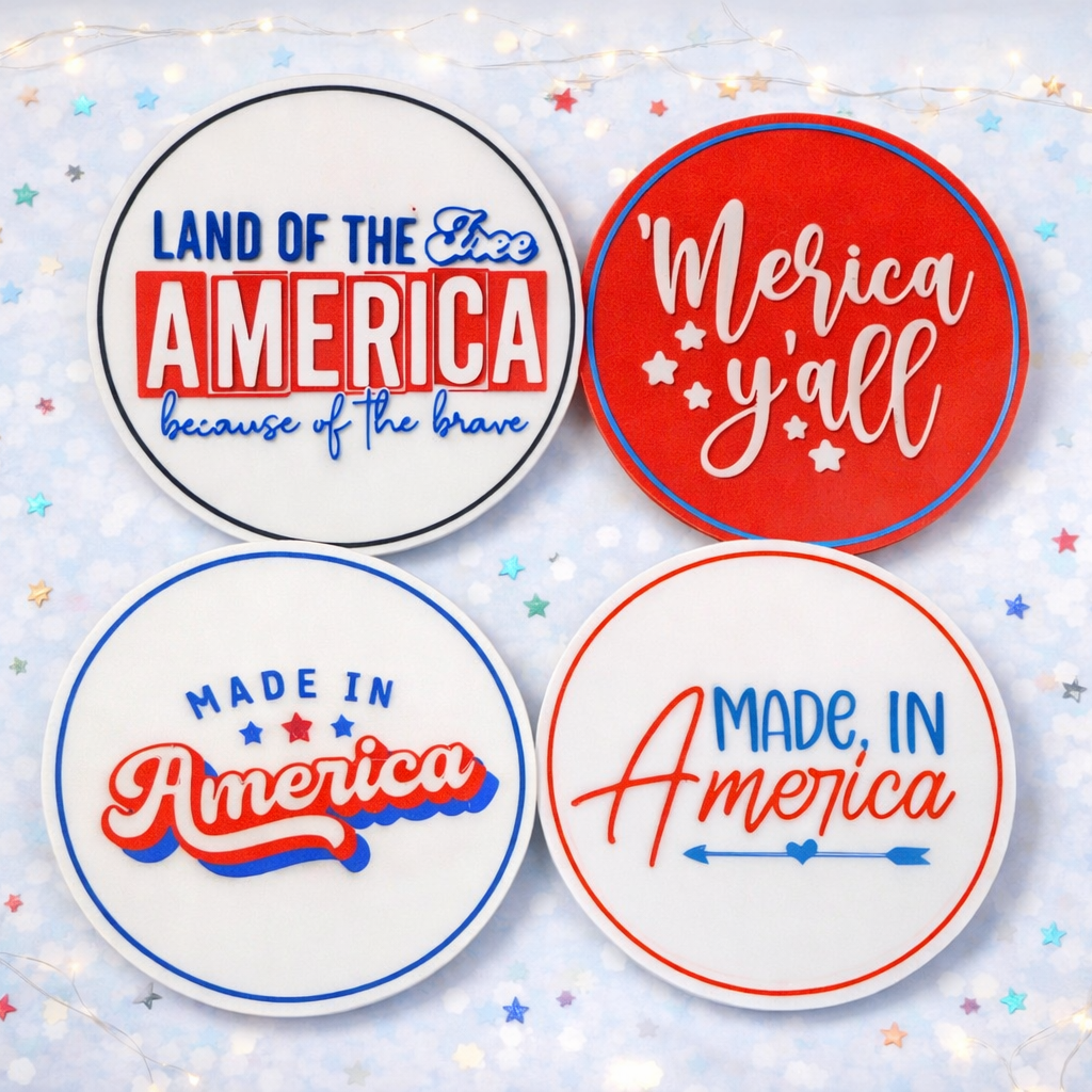 Mix and Match Custom 3D Printed American Pride/Conservative Coaster Sets
