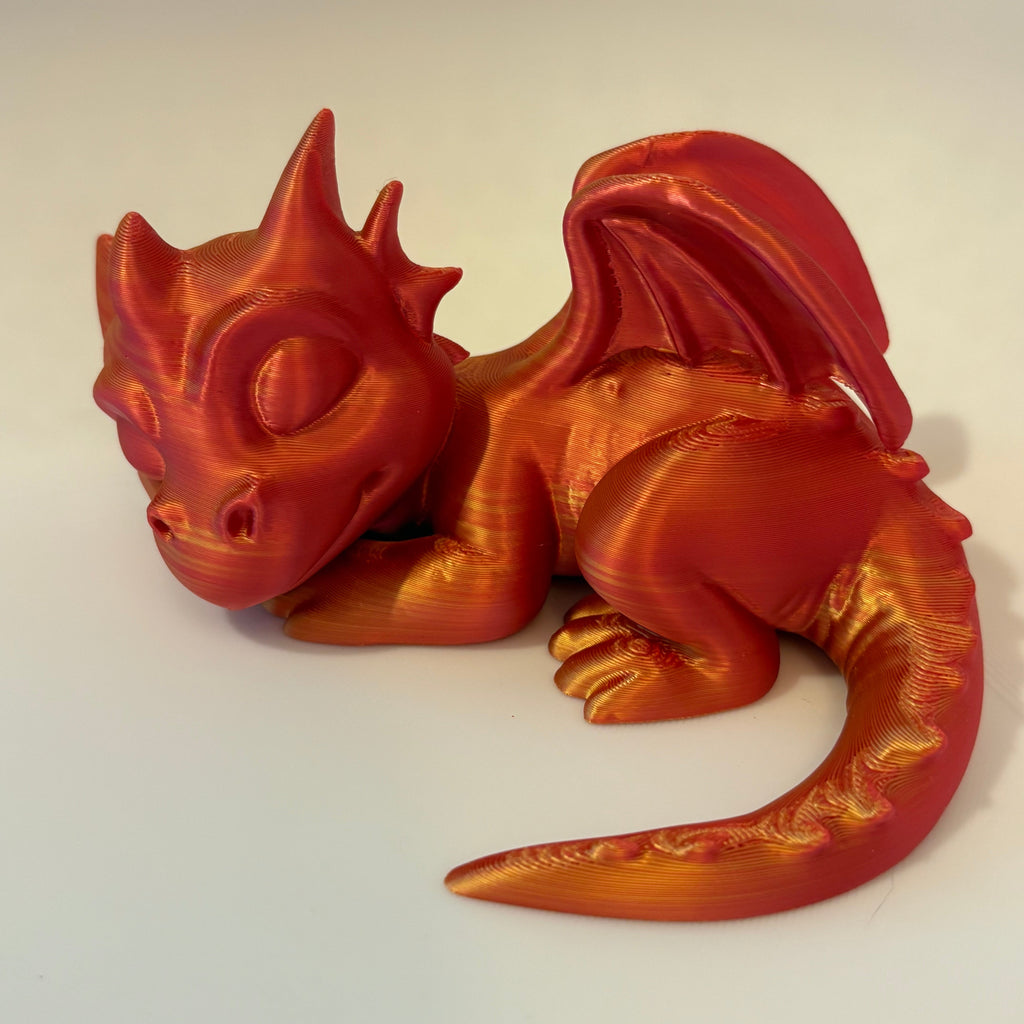 3D Printed Sleeping Bookshelf Dragon