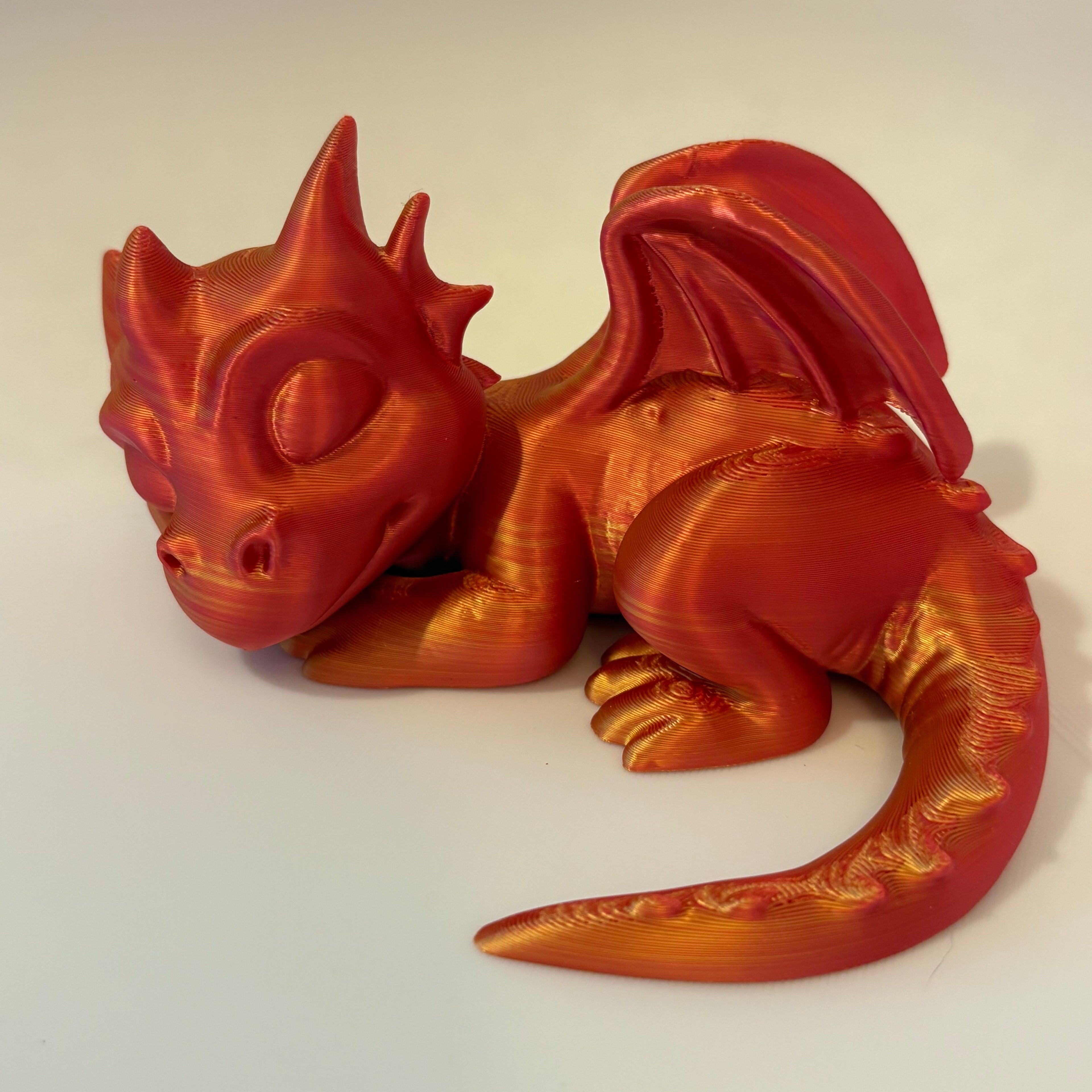 3D Printed Sleeping Bookshelf Dragon