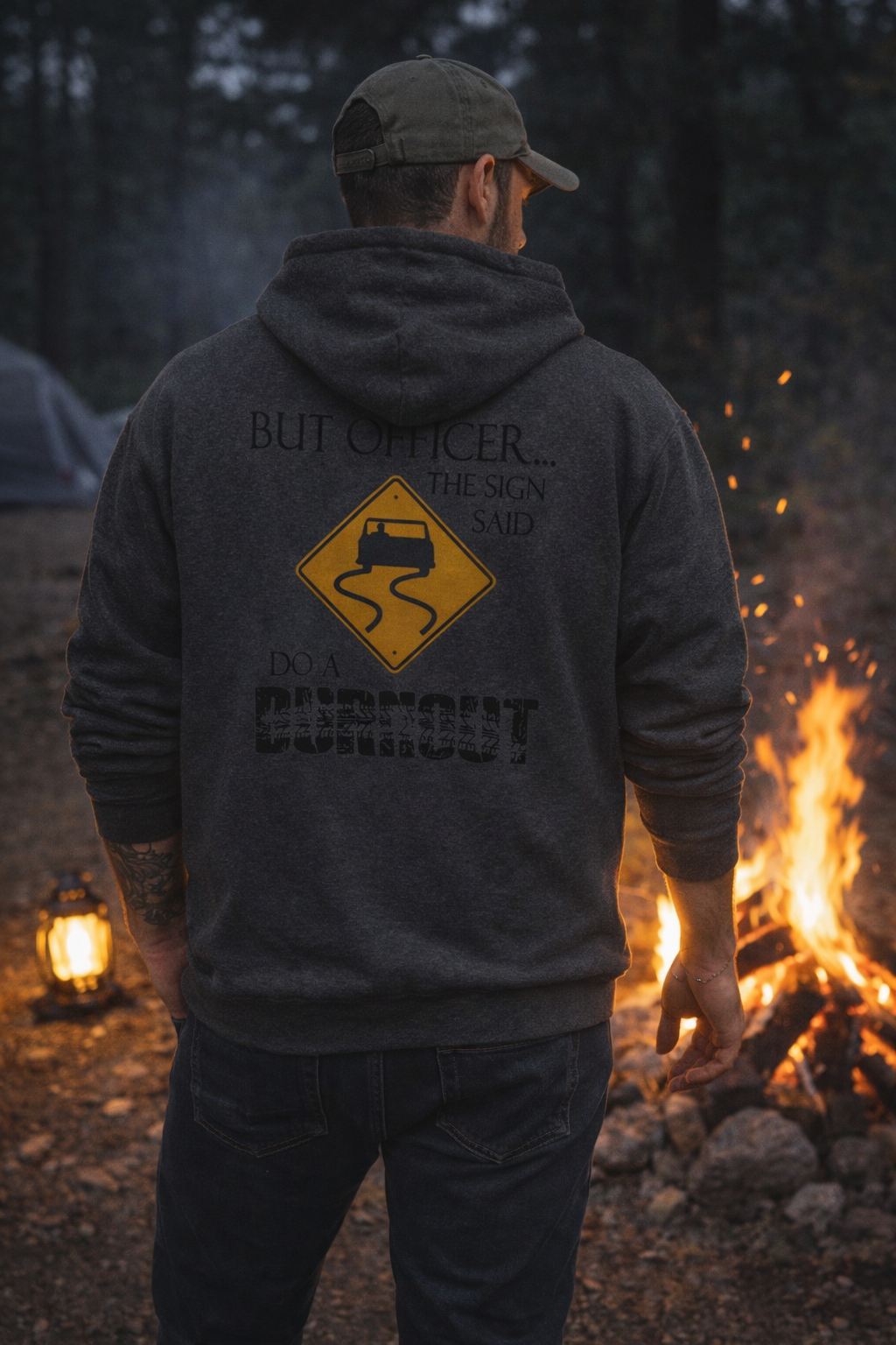 But Officer The Sign Said... Burnout Hoodie