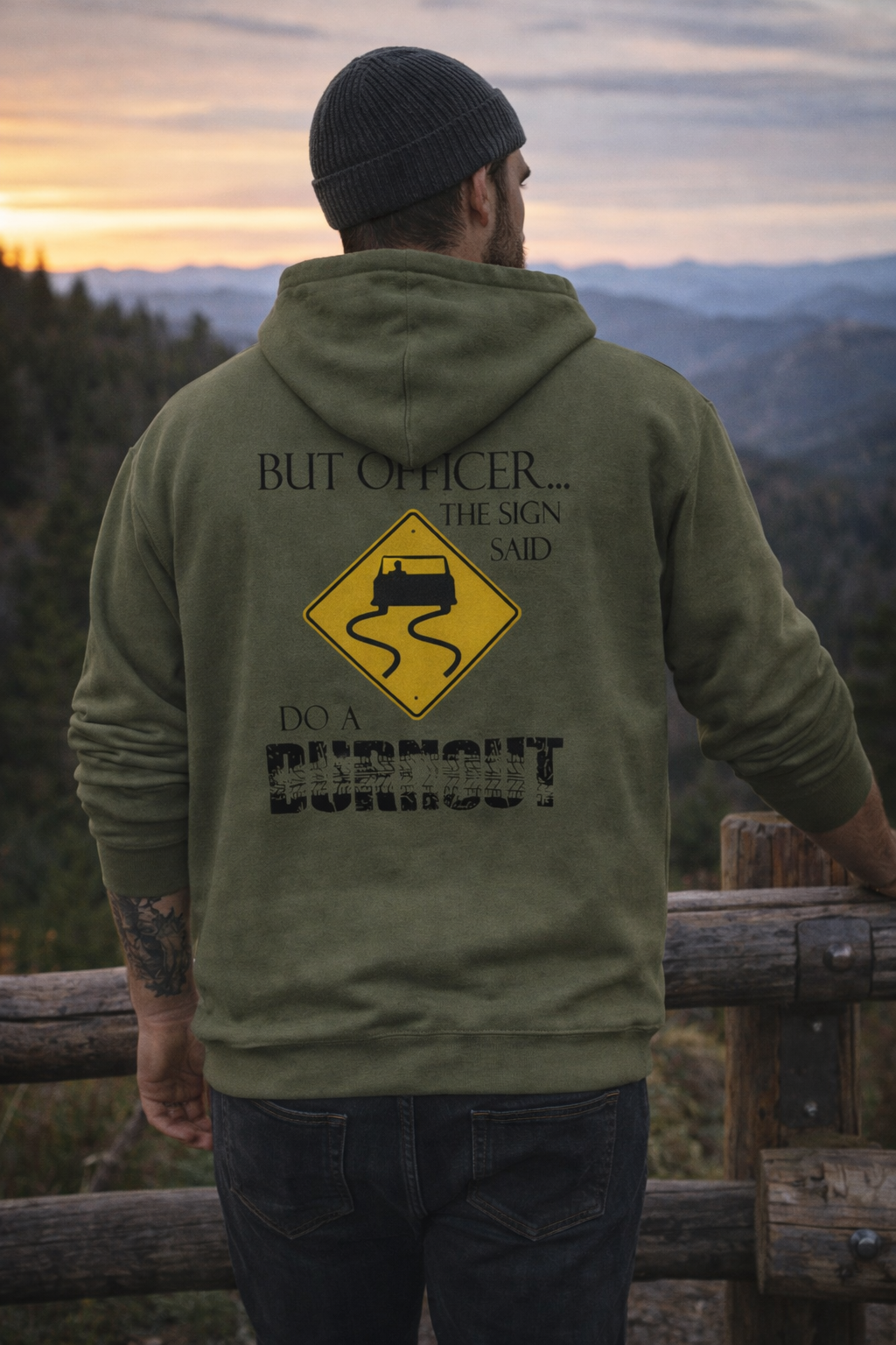 But Officer The Sign Said... Burnout Hoodie